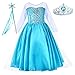Party Chili Princess Costume for Girls Dress Up with Accessories for Little Girls 8-9 Years 140 Sky Blue