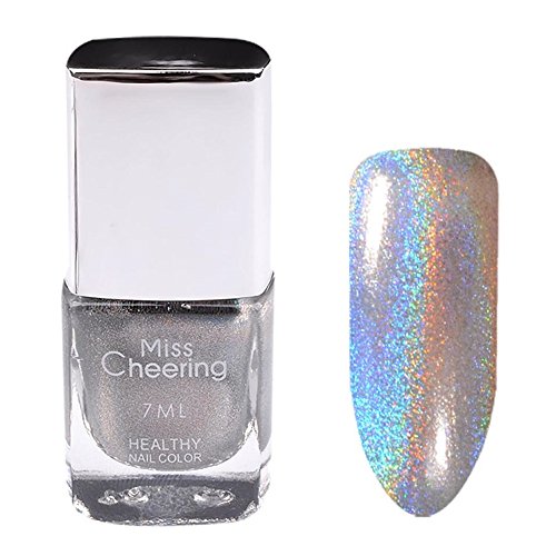 Oksale® 7ML Nail Polish Pretty Holographic Holo Glitter Gel Polish Nail Art Holographic (A)