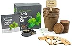 Planters' Choice Organic Herb Growing Kit + Herb Grinder - Complete Kit to Easily Grow 4 Herbs from Seed (Basil, Cilantro, Chives & Parsley) with Comprehensive Guide | Unique Gift
