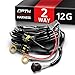 OPT7 12 Gauge 500W Dual Wiring Harness w/Switch for LED Light Bars - 21ft Dimmer Strobe Waterproof Relay Splitter