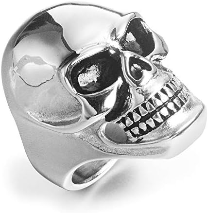 Hankadeco Steel Stainless Rings for Men Skull Ring Mens Rings