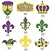 37ct Mardi Gras Decorations Pre-assembled | 16 Mardi Gras Hanging Swirls with Cutouts, 1 Mardi Gras Pennant Banner & 4 Stings of Mardi Gras | Mardi Gras Party Supplies | Mardi Gras Decor