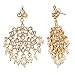Jwellmart Women's Diva Collection White Kundan Stone Faux Pearl Rani Haar Necklace Earrings Set