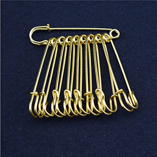 10Pcs 4'' 10cm Extra Large Safety Pins Metal Heavy Duty Blanket Pins for Jewelry Crafts (Gold)