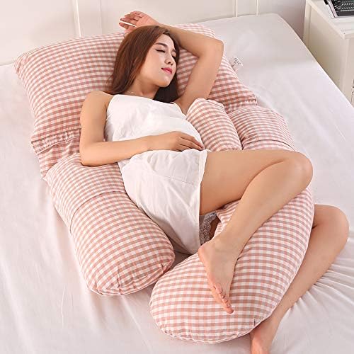 AEIL G Shape Pillow Pregnant Woman Side Sleep Sleeper Removable Multifunctional Waist Support Quiet and Comfortable Ergonomic Maternity long Pillow(Red plaid)
