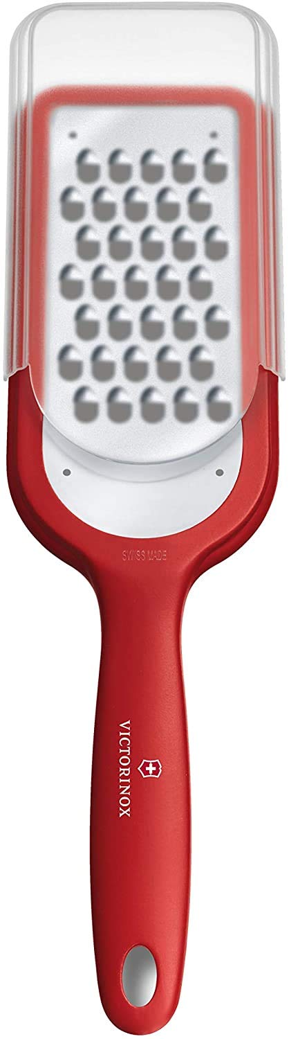 Victorinox Kitchen Grater, Coarse-Grained, for Citrus fruit, Vegetables and Potatoes, Extra Sharp, Dishwasher Safe, Red
