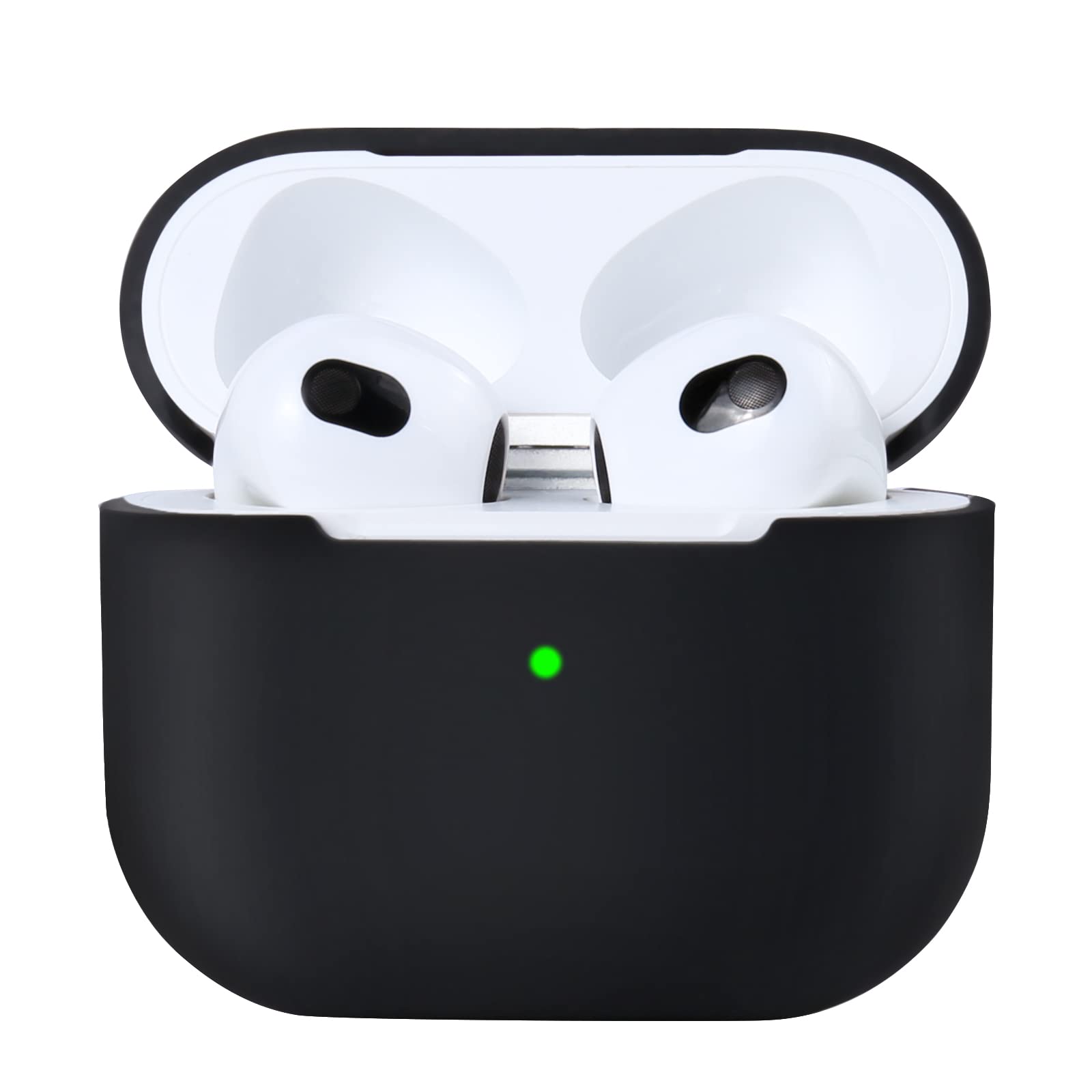 AKABEILA Compatible with AirPods 3 Case One Piece Soft Silicone Cute Cover for Air Pod 3rd Generation 2021 Shockproof Protective Support Wireless Charging Front LED Visible