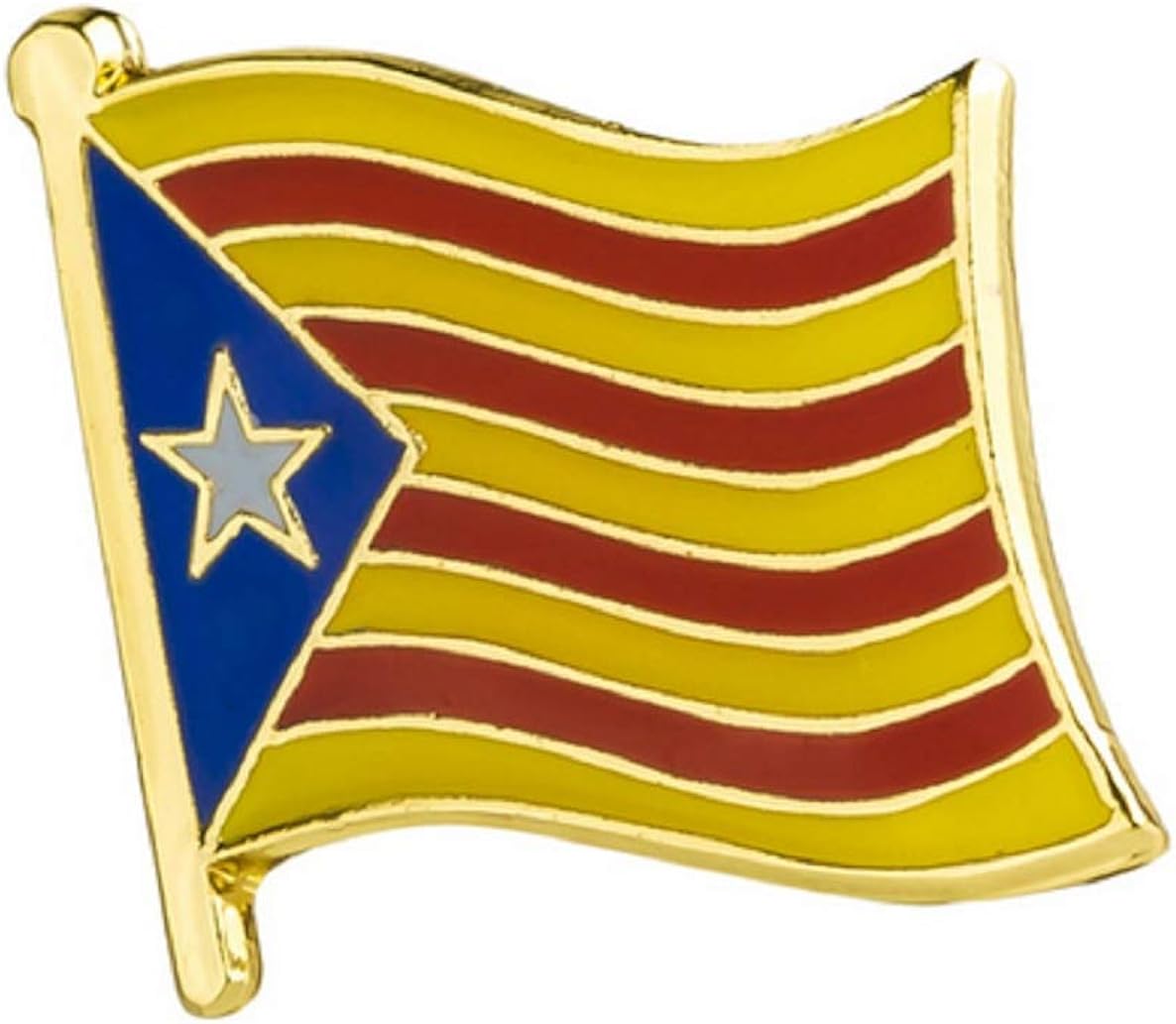 STRASS & PAILLETTES Pin catalán Broche Bandera cataluña estelada ...