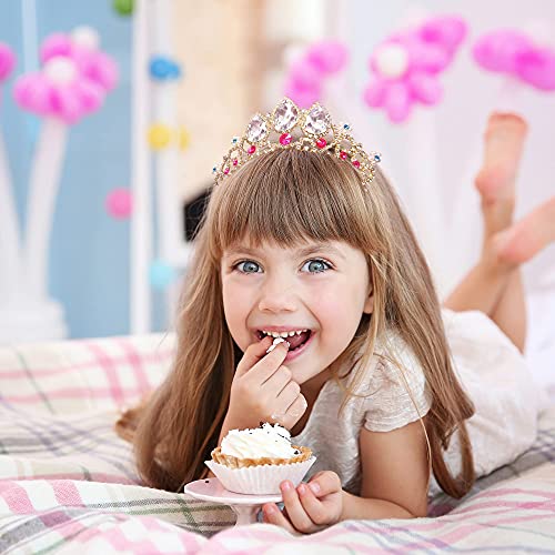 Bejeweled Headband for Girls Women Princess Colorful Birthday Party Hair Band Crystal Wedding Tiara Crown (Multi-Color)