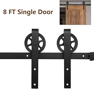 Amazon Com Heavy Duty Sliding Barn Door Hardware Kit 8ft Sturdy