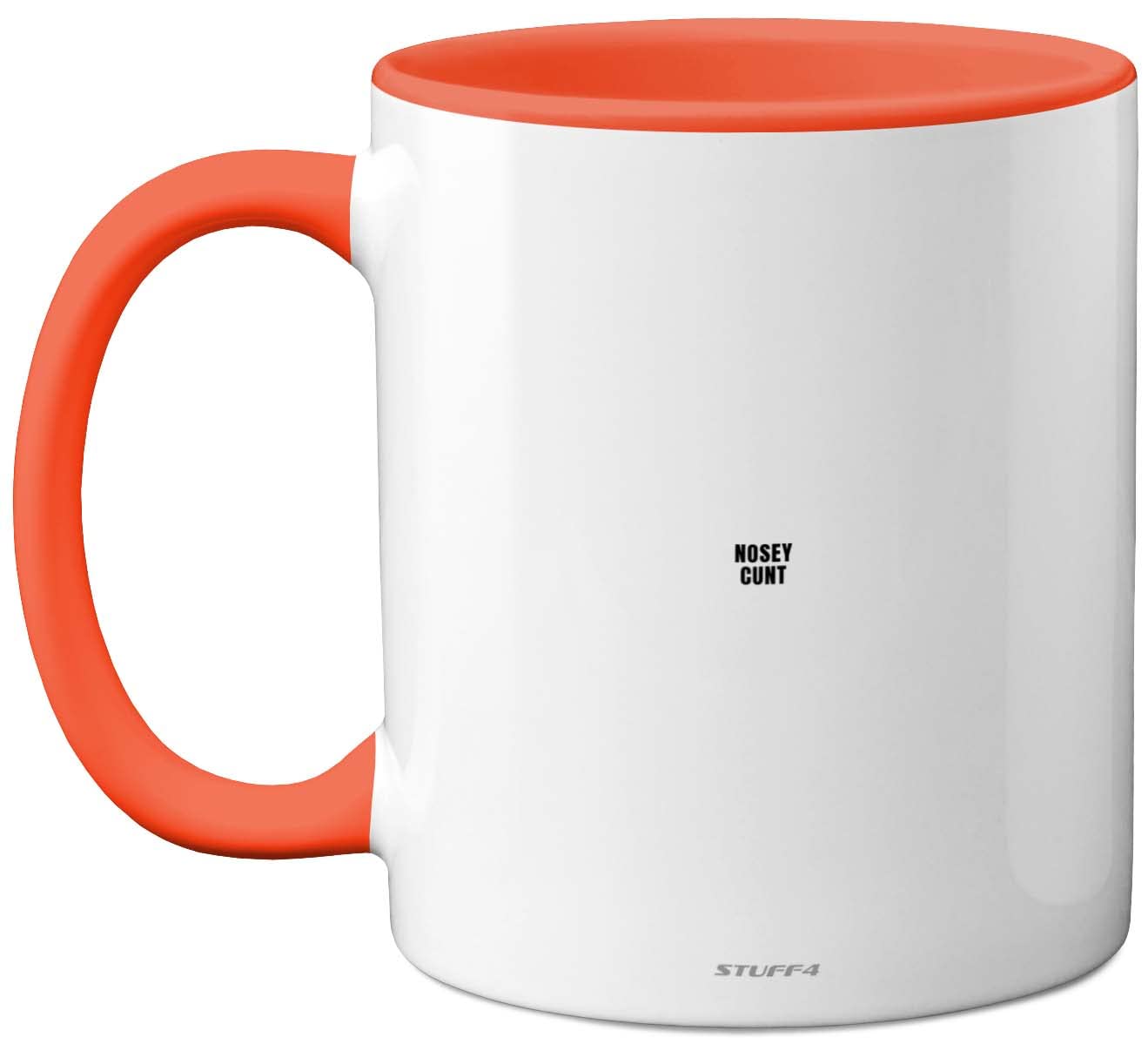 Stuff4 Nosey C**t Mug - Fun Sarcastic Gifts for Work Colleagues, Crude Rude Xmas Gift, Novelty Christmas Mug for Friends, Funny Secret Santa Gifts, 11oz Ceramic Dishwasher Safe Orange Coffee Cup