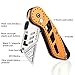 Professional Box Cutter Folding Utility Knife, E-PRANCE Pocket Carpet Knife with 14 Replaceable SK5 Stainless Steel Blades, Easy Release Button, Quick Change and Locking Razor Knife (Gold-Black)