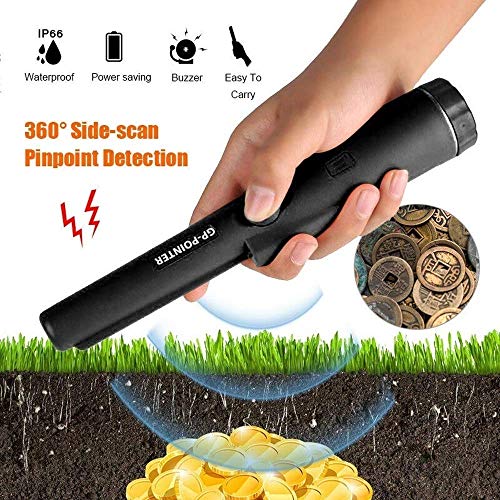 Speedy Panther Handheld Metal Detector Automatic Pinpointing Detector Water Resistant Pin Pointer Probe Underground Metal Detector (Black)