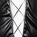 QinYing Wet Look PVC Leather Black Lace up Fancy Mini Dress, One Size