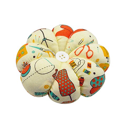 Lovely Pumpkin Wrist Pin Needles Cushion, Wrist Wearable for Needlework Sewing, 3.55 Inch, by ZXSWEET