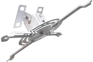 SCREEN PRO Low Profile Projector Ceiling Mount Universal, 22 lbs Max Weight, 360° Rotation 30° Tilt | Universal Projector Bracket 3.3" High, Suspended Drop Ceiling Mount Kit for Home & Office Projectors(White)