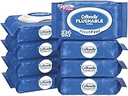 Cottonelle FreshFeel Flushable Wet Wipes for Adults and Kids, 8 Flip-Top Packs, 42 Wipes per Pack (336 Wipes T