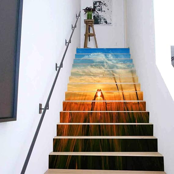 3D Stair Sticker Step SelfAdhesive Art Mural Decals Poster, a