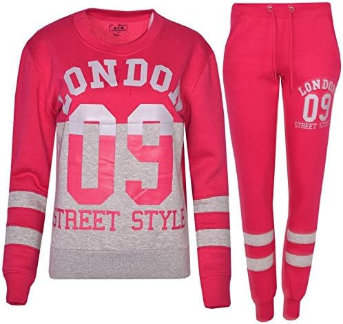 Ladies Tracksuit Womens Jogging Varsity Bottom Sweatshirt London 09 Joggers Set S M L XL