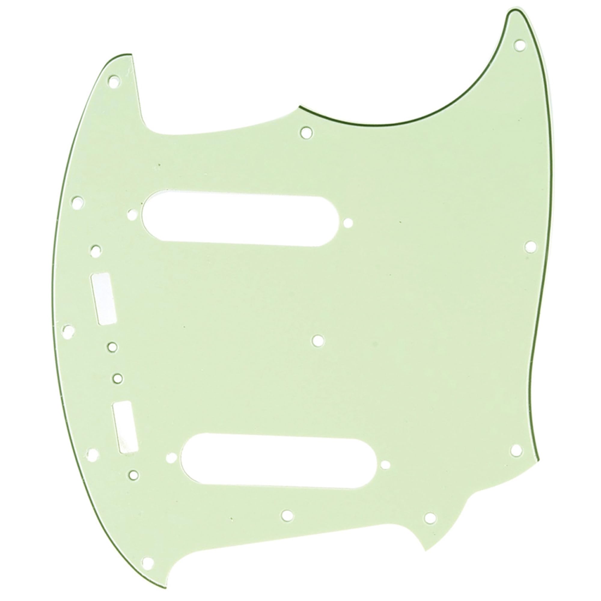 Musiclily Pro 12-Hole Guitar Pickguard for Fender American Mustang, 3Ply Mint Green — image 1