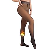 MERYLURE Fleece Lined Tights Women Fake Translucent Winter Warm Thick Pantyhose Thermal Sheer Leggings for All Skin Tone