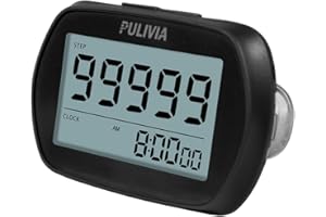 PULIVIA Simple Pedometer 3D Step Counter with 12/24-Hour Clock, Steps Tracker Portable Sport Pedometer with Clip and Lanyard, Step Counter Pedometer for Elder Kids Men Women