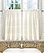 Ellis Curtain Stacey Sheer 56-by-45 Tailored Tier Pair Curtains, Ice Cream