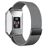 For Fitbit Ionic Bands Small and Large for Women Men, hooroor Fully Magnetic Closure Clasp Mesh Loop Milanese Stainless Steel Metal Ionic Sport Band Accessories for Fitbit Ionic Smartwatch More Colors