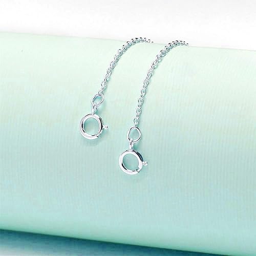 Sterling Silver Extender Chain Real Solid 925 Sterling Silver Double Rolo Chain Necklace Made In Italy Sterling Silver Necklace Extender - Foto 3