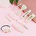 Pearl Hair Clips Accessories for Women - Set of 9 Cute Pieces Hair Clip Pins Bows Head Bands Barrettes with Pearls Ties Hair for Girls Braid Urban Styling Party Wedding Dresses Valentine’s Day Gifts