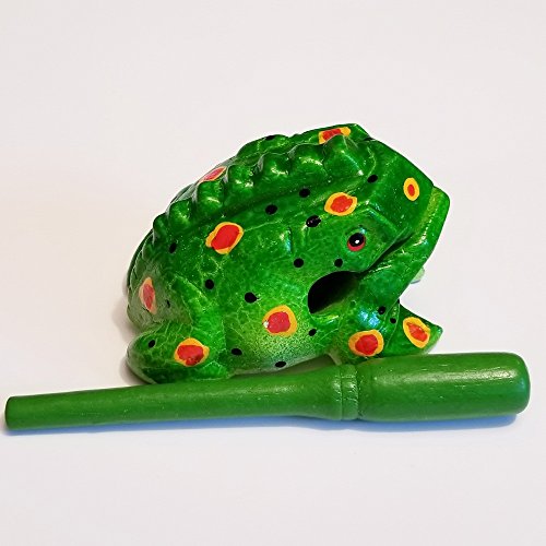 image for MusicFrog Thailand Hand Carved Wooden Frog Guiro Rasp Croaking Sound T