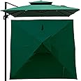 OUKEJNM 10 X 10ft Patio Umbrella Replacement Canopy Square Cantilever 2-Tier Top Cover Outdoor Market Umbrella