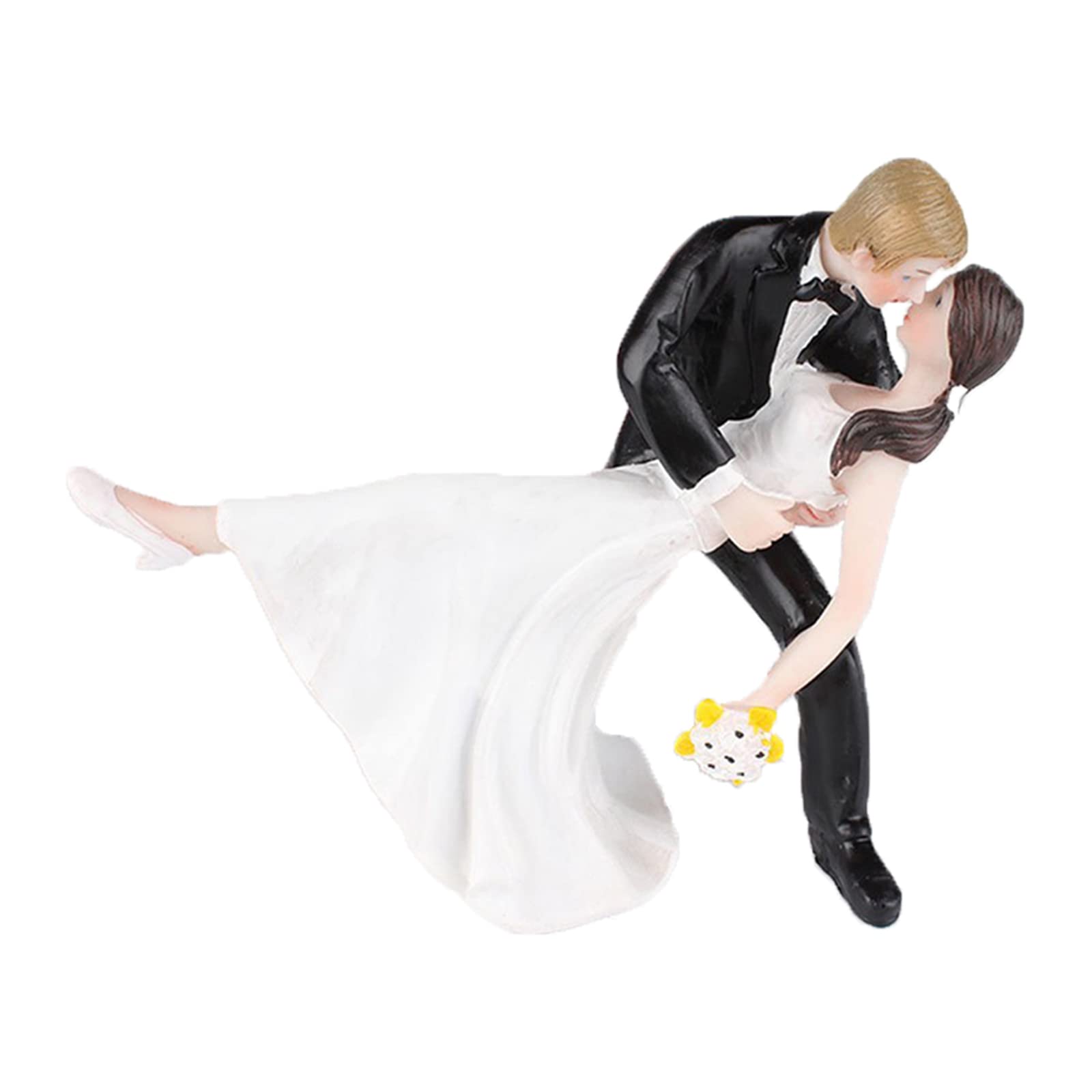 Wedding Cake Toppers Bride and Groom, Creative Romantic Tango Dance Resin Dolls Wedding Cake Decorations for Valentine's Day Anniversary