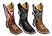 Men cowboy boots Genuine Cowhide Leather PLAIN square toe rodeo western Boots_Tan_blue_10.5