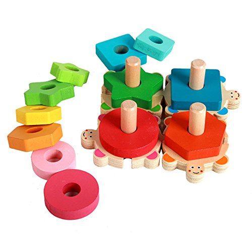 image for Generic Turtles Wooden Stacking Toys Shape Sorting Board Geometric Sha