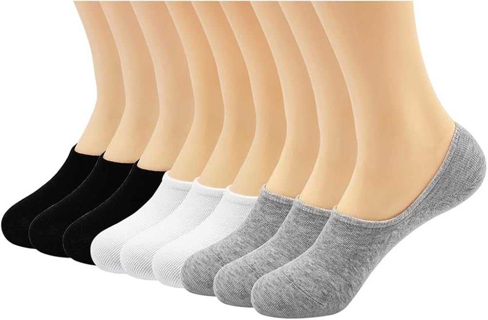 Women's 3-9 Pairs Casual Thin No Show Socks Non Slip Flat Boat Line at  Women’s Clothing store