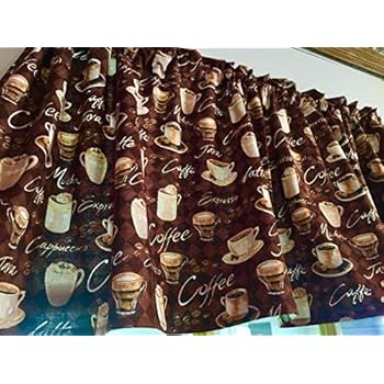 Chocolate Brown Window Curtain UNLINED Valance made from Coffee Java Mocha Cappuccino Cotton fabric