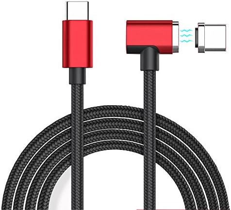 Magnetic USB C Cable, Coopsion Magnetic USB C to USB C Charging Cable 1.5 M for Macbook Pro Braided with USB-C Device (Red)