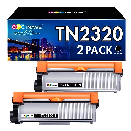 GPC Image TN2320 Compatible Toner for Brother TN-2320 TN2310 for MFC-L2700DW L2700DN L2700D L2720DW DCP-L2500D L2520D L2520DW L2540DN HL-L2300D L2340DW L2360DN L2360DN L2540DN 2365DW (Black, 2-Pack)