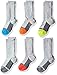 Fruit of the Loom Boys' Big 6-Pair Half Cushion Crew Socks, Gray assort, Large (Shoe Size: 3-9)