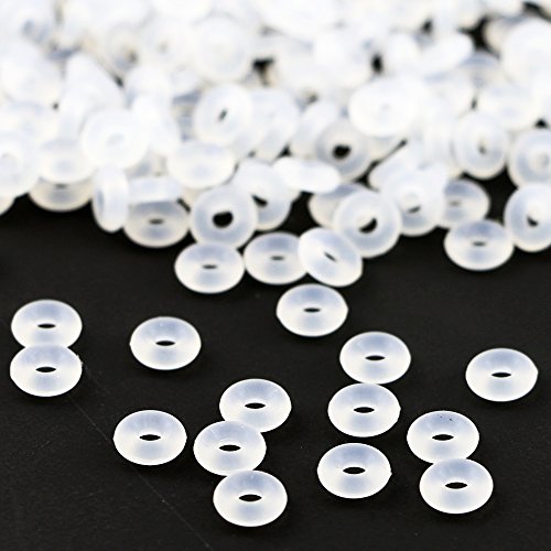 TKOnline 500 Pieces Clear Silicone Rubber Stoppers Antiskid Locating Ring for Spacer Beads Bracelet Necklace DIY Jewelry Making Accessaries