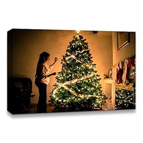 Christmas Tree Celebration Painting Artwork for Home Framed