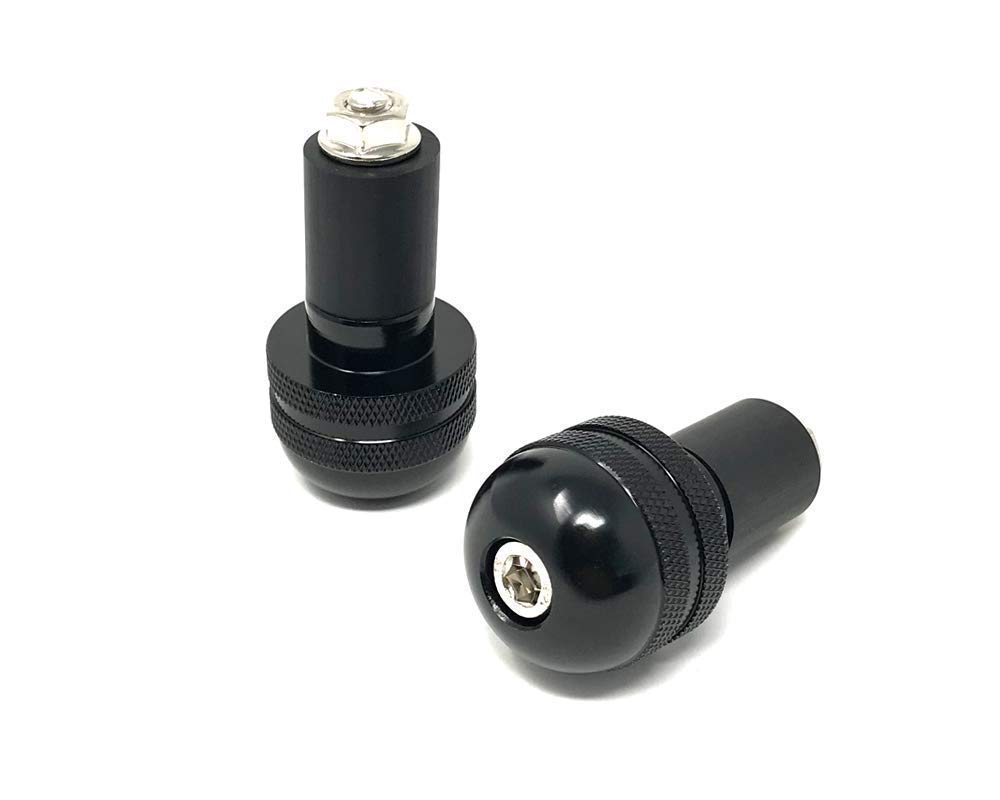 Motorcycle Handlebar Knurled Bar End Weights Plugs Caps Anti Vibration for 22mm 7/8 Inch Hollow Handlebars (Black) x2