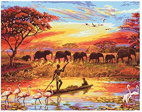 DIY Painting by Number Kits,Oil Paint Drawing Canvas with Brushes Christmas Decor Decorations Gifts - 16 * 20 inch Frameless