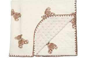 40x40 Inch Soft Baby Blanket Double Layer Cotton Receiving Wrap with Textured 3D Dotted Backing Breathable Nursery Throw Stro