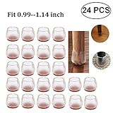 24 PCS Silicone Chair Leg Caps,Fit Round 1 inch to 1-3/16 inches,Floor Anti-clip Anti-Scratches Furniture Table Covers Floor Protector