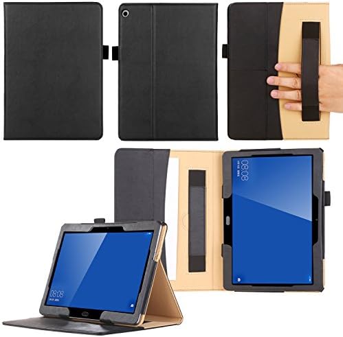 Huawei Mediapad M3 Lite 10.1 Case, PU Leather Folio Stand Cover Case for Huawei MediaPad M3 10.1 Tablet - Black