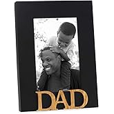 Isaac Jacobs Black Wood Sentiments Dad Picture Frame, 4x6 inch, Photo Gift for Father, Family, Display on Tabletop, Desk (Black, 4x6)