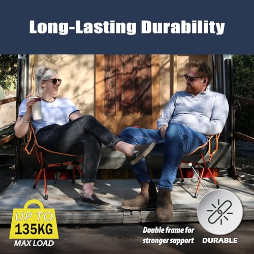 TREKOLOGY YIZI GO Portable Camping Chairs 2Pack - Compact Ultralight Folding Backpacking Chairs, Small Collapsible Foldable Packable Lightweight Backpack Chair in a Bag for Outdoor, Camp, Picnic