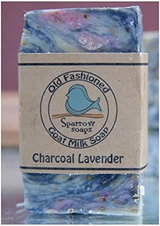 Goat Milk Soap - Old Fashioned Goat Milk Soap Handmade In New England - By Sparrow Soaps (Charcoal Lavender)